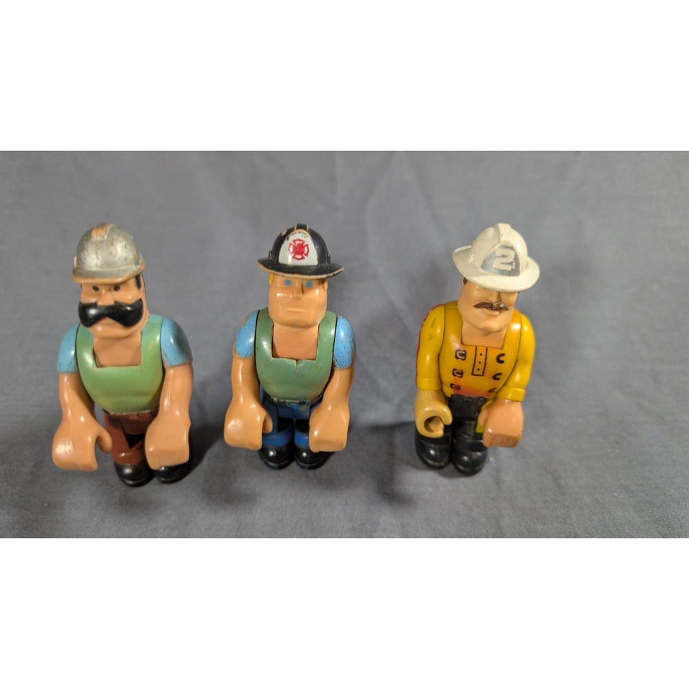 1980 Vintage Fisher Price Husky Constructicon Worker Helper Lot Of 3 Men